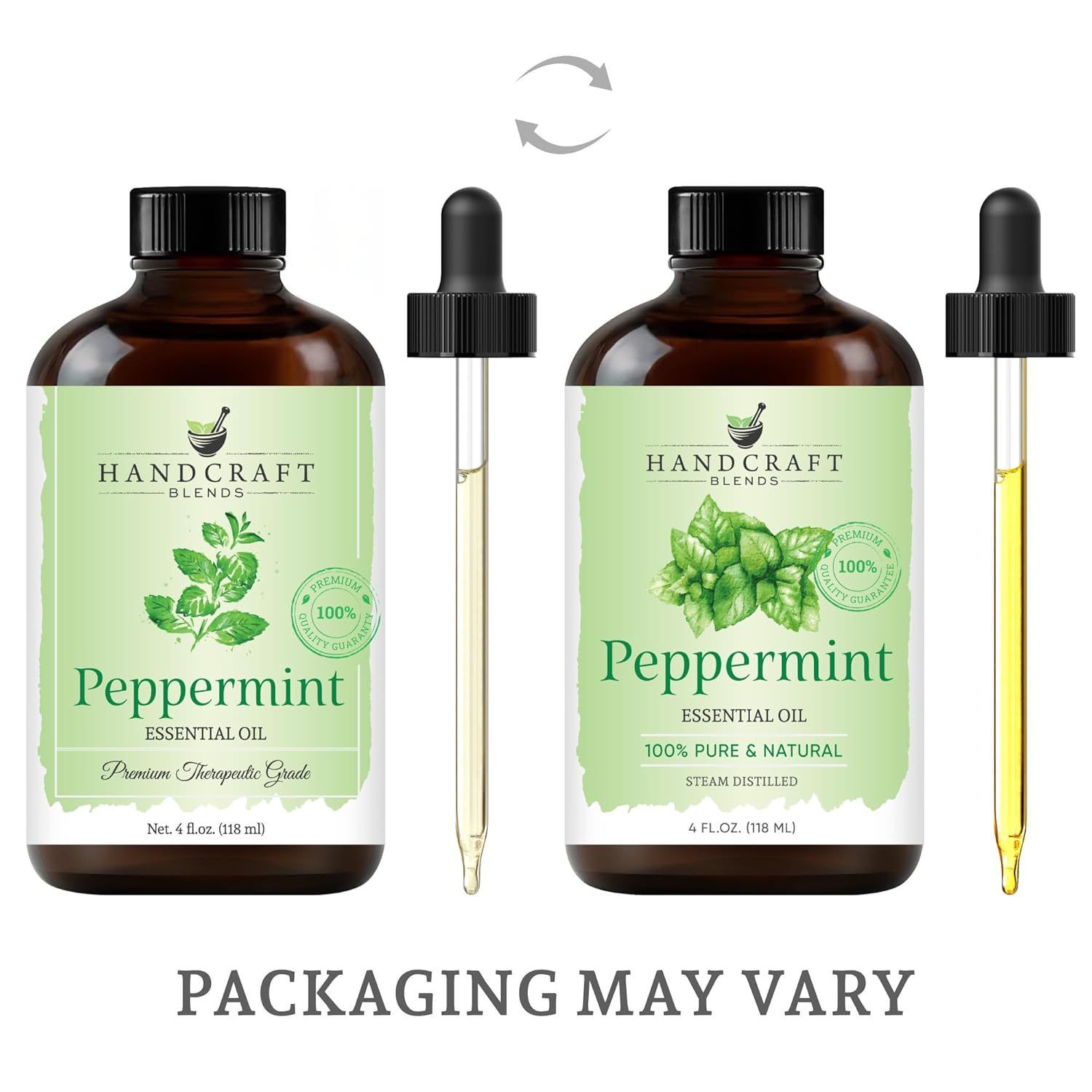 Handcraft Blends Peppermint Essential Oil - Huge 4 Fl Oz - 100% Pure and Natural - Premium Grade Essential Oil for Diffuser and Aromatherapy 24Hr Smart